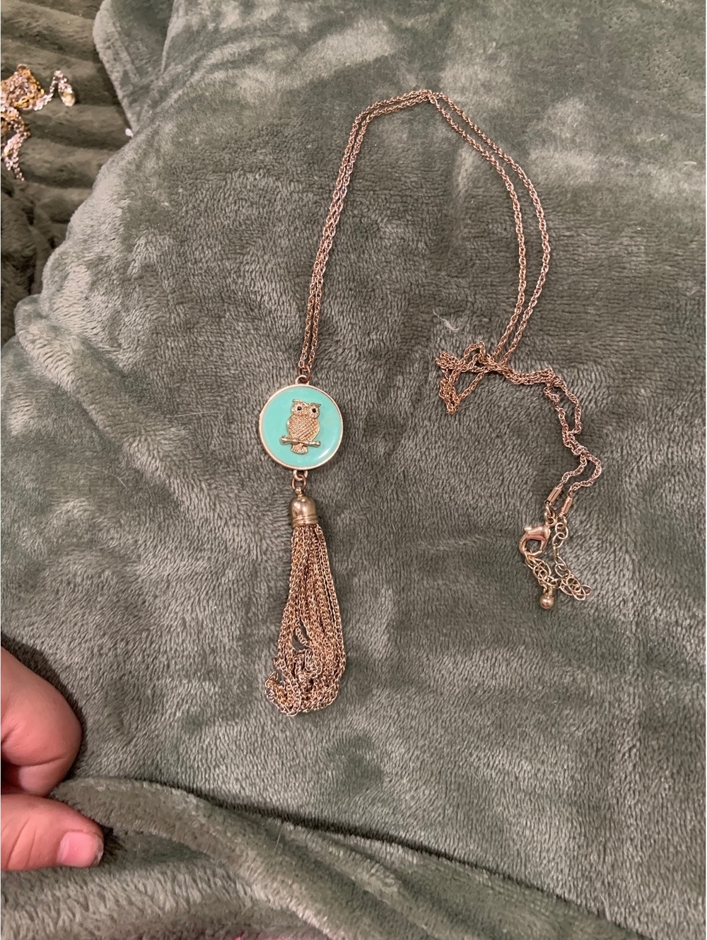 Owl tassel pendant necklace